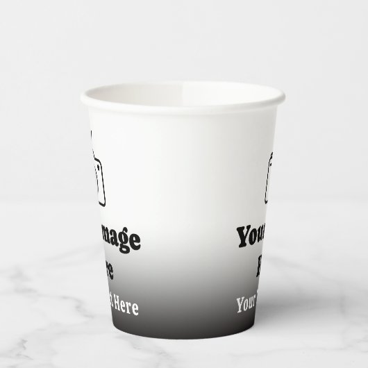 Verloop Aangepaste tekst en afbeelding Papieren Bekers (Links)