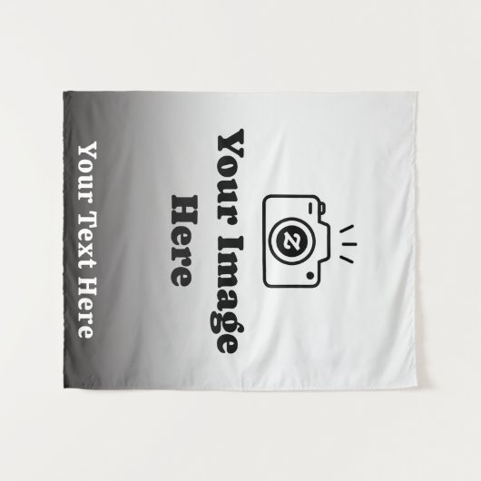 Verloop Aangepaste tekst en afbeelding Wandkleed (Voorkant (horizontaal))