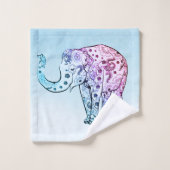 Verloop achtergrond en olifant bad handdoek (Wasdoekje)