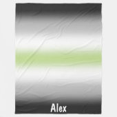 Verloop Agender Pride-vlag met aangepaste naam Fleece Deken (Voorkant)