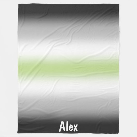 Verloop Agender Pride-vlag met aangepaste naam Fleece Deken (Voorkant)