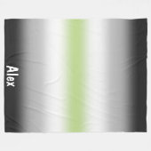 Verloop Agender Pride-vlag met aangepaste naam Fleece Deken (Voorkant (Horizontaal))