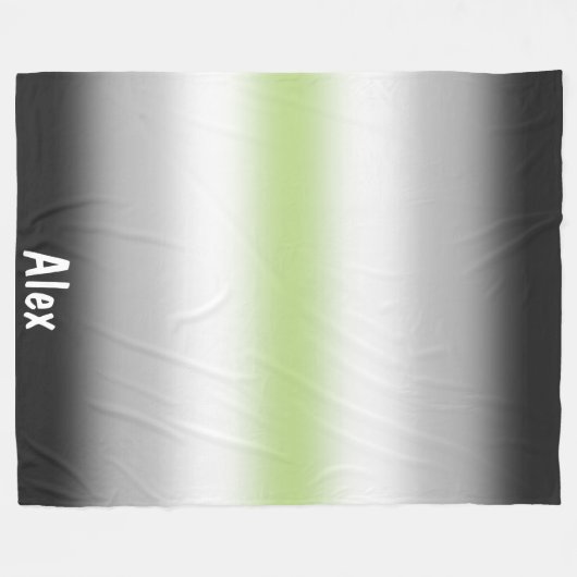 Verloop Agender Pride-vlag met aangepaste naam Fleece Deken (Voorkant (Horizontaal))