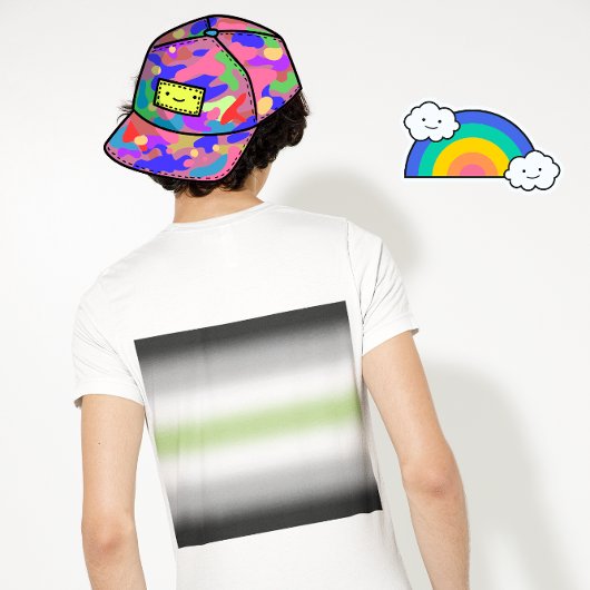 Verloop Agender Pride Vlag met Aangepaste Naam T-shirt