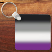 Verloop Aseksuele Pride Vlag - Kleurrijke ACE Vlag Sleutelhanger (Voorkant)