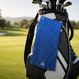 Verloop Blauw Chevron Monogram Golfhanddoek