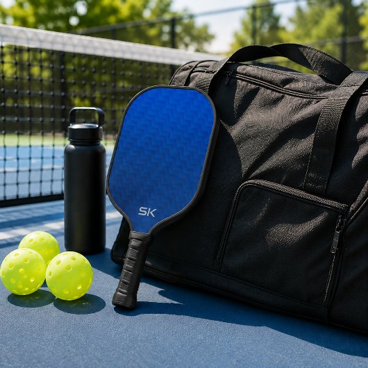 Verloop Blauw Chevron Monogram Pickleball Paddle