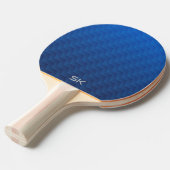 Verloop Blauw Chevron Monogram Tafeltennisbatje (Voorkant Gekanteld)