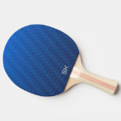 Verloop Blauw Chevron Monogram Tafeltennisbatje (Zijkant)