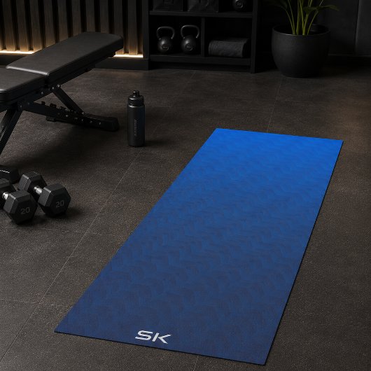 Verloop Blauw Chevron Monogram Yogamat