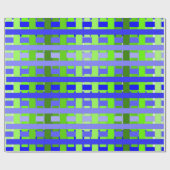 Verloop blauw geruit  cadeaupapier (Vlak)