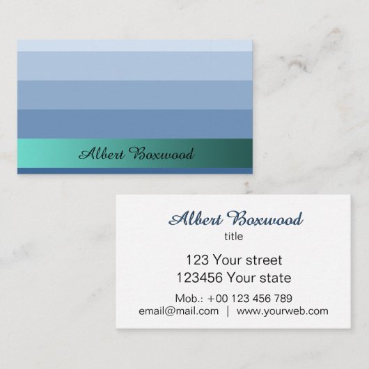 Verloop Blauw met Blauwgroen Banner Aangepaste tek Visitekaartje (Voorkant / Achterkant)