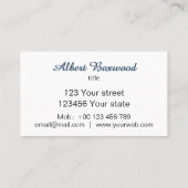 Verloop Blauw met Golden Banner Aangepaste tekst Visitekaartje (Achterkant)