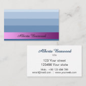 Verloop Blauw met Roze Banner Aangepaste tekst Visitekaartje (Voorkant / Achterkant)