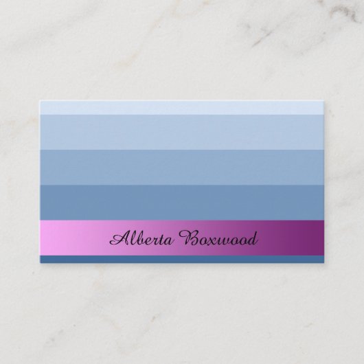 Verloop Blauw met Roze Banner Aangepaste tekst Visitekaartje (Voorkant)