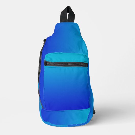 Verloop blauw naar turkoois sling bag (Voorkant)