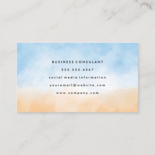 Verloop Blauw Oranje Achtergrond Visitekaartje (Achterkant)