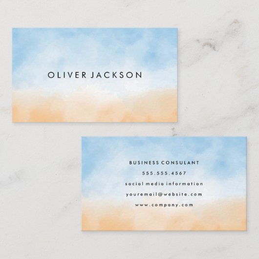 Verloop Blauw Oranje Achtergrond Visitekaartje (Voorkant / Achterkant)