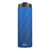 Verloop Blauwe Chevron Monogram  Thermosbeker (Voorkant)