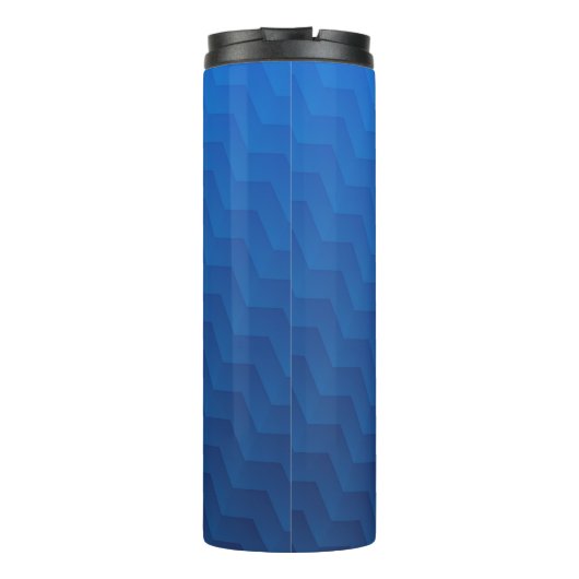 Verloop Blauwe Chevron Monogram Thermosbeker (Achterkant)