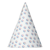 Verloop Blauwe Roze en Gele Pootafdrukken Feesthoedjes (Links)