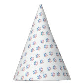 Verloop Blauwe Roze en Gele Pootafdrukken Feesthoedjes (Rechts)