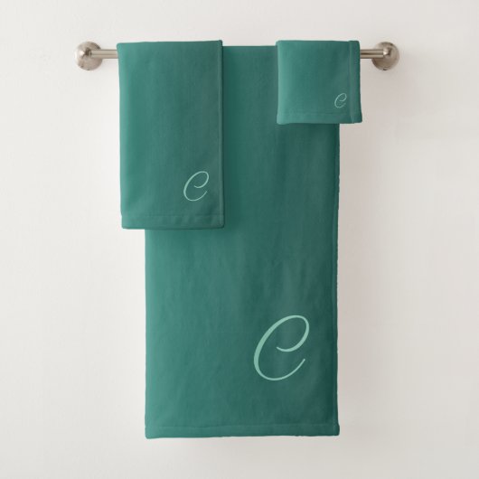Verloop Blauwgroen met aangepast monogram Bad Handdoek (Insitu)