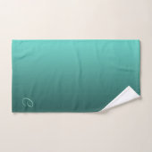 Verloop Blauwgroen met aangepast monogram Bad Handdoek (Handdoek)