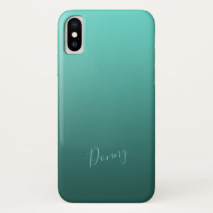 Verloop Blauwgroen met aangepaste naam Case-Mate iPhone Case