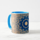Verloop bruine bronzen zijde Arabische sierdecorat Mok (Voorkant links)