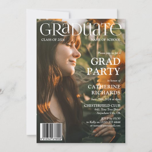 Verloop Cover Foto Tijdschrift Afstudeerfeest Kaart (Voorkant)