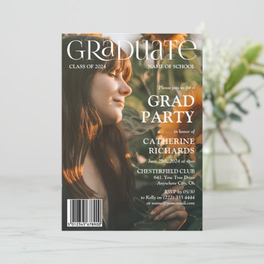 Verloop Cover Foto Tijdschrift Afstudeerfeest Kaart (Staand voorkant)