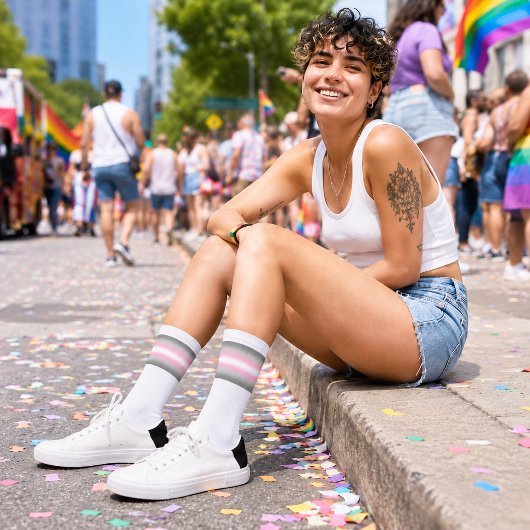 Verloop Demigirl Pride Vlag Sokken