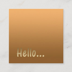 Verloop één kleur Gold Hallo met aangepaste teks Vierkante Visitekaartje