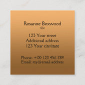 Verloop één kleur Gold Hallo met aangepaste tekst Vierkante Visitekaartje (Achterkant)