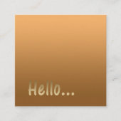 Verloop één kleur Gold Hallo met aangepaste tekst Vierkante Visitekaartje (Voorkant)
