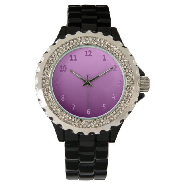 Verloop Eenvoudig kleurig roze Horloge (Voorkant)