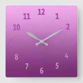 Verloop Eenvoudig kleurig roze Vierkante Klok (Voorkant)