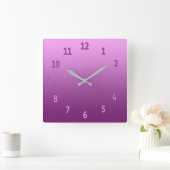 Verloop Eenvoudig kleurig roze Vierkante Klok (Huis)