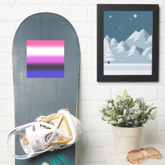 Verloop Genderfluid Pride Vlag – Genderfluid Vlag Sticker (Snowboard)