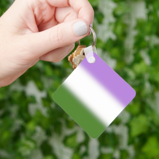 Verloop Genderqueer Pride-vlag – Genderqueer vlag Sleutelhanger (Hand)