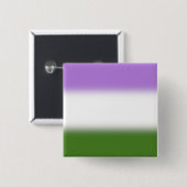 Verloop Genderqueer Pride Vlag – Genderqueer Vlag Vierkante Button 5,1 Cm (Voorkant /achterkant)