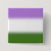 Verloop Genderqueer Pride Vlag – Genderqueer Vlag Vierkante Button 5,1 Cm (Voorkant)