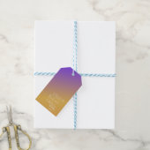 Verloop Gradiënt Paars Geel Zonsondergang Trouw Cadeaulabel (Met Touw)