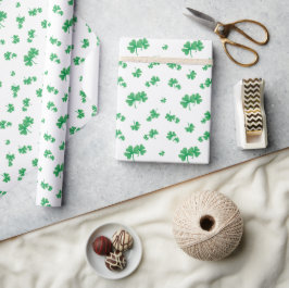 Verloop Groen Iers Klaverpatroon Cadeaupapier