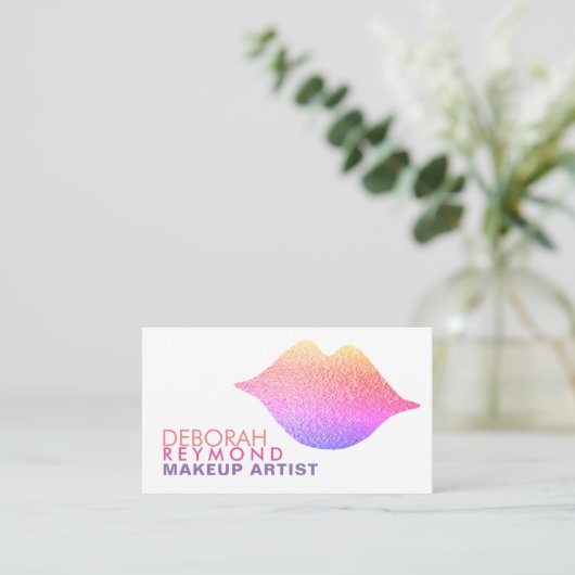 Verloop kleuren lippen schoonheid make-up wit visitekaartje (Staand voorkant)