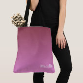 Verloop licht naar donkere tint roze tote bag (Dichtbij)