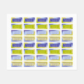 Verloop lime groen paarse nummer naam labels (Vel)