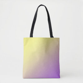 Verloop met geel tot Paarse kleurenblokken Tote Bag