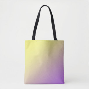 Verloop met geel tot Paarse kleurenblokken Tote Bag